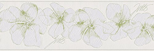 Livingwalls Bordüre Jette Joop Borte mit Blumen floral 5,00 m x 0,17 m grün weiß Made in Germany 959912 95991-2 - 6